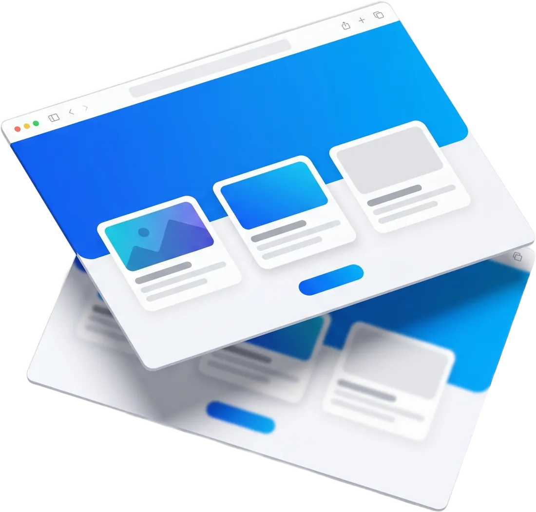 Dos diseños de landing page en ventanas de navegador