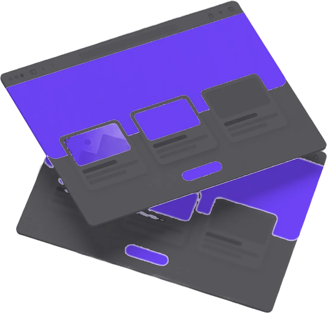 Dos diseños de landing page en ventanas de navegador